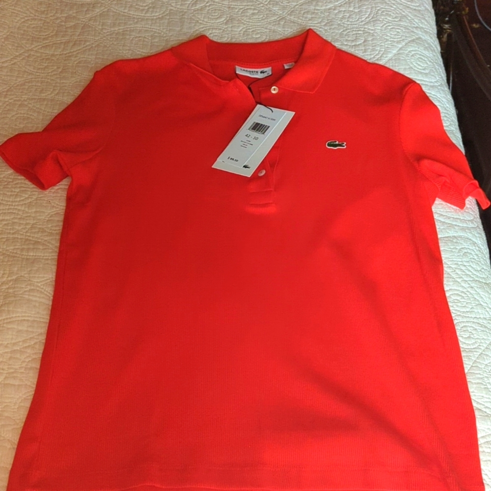NWT Lacoste ribbed polo